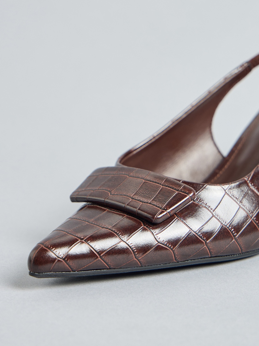 Textured Slingback Shoes