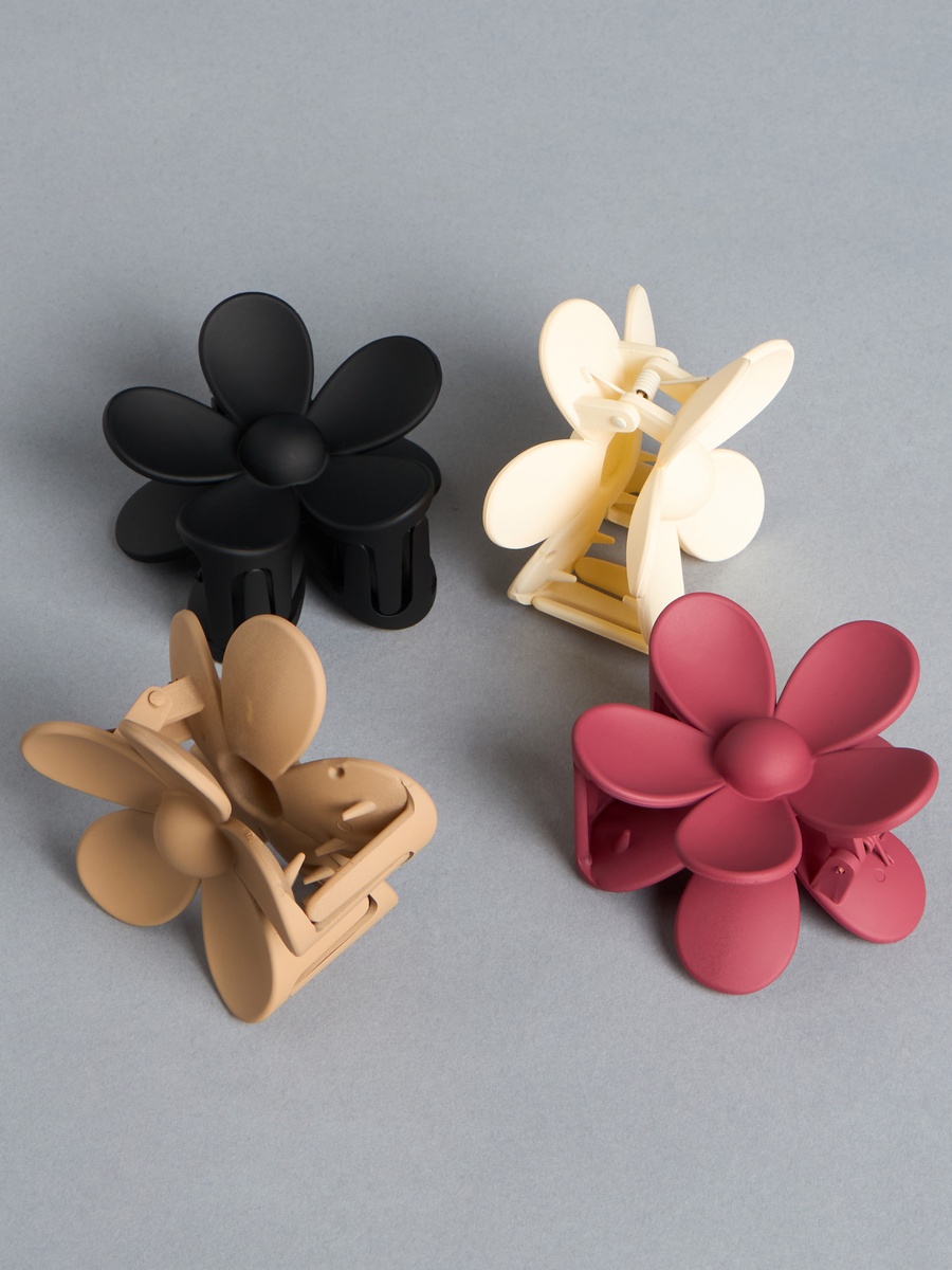 Pack of 4 - Floral Hair Clamp