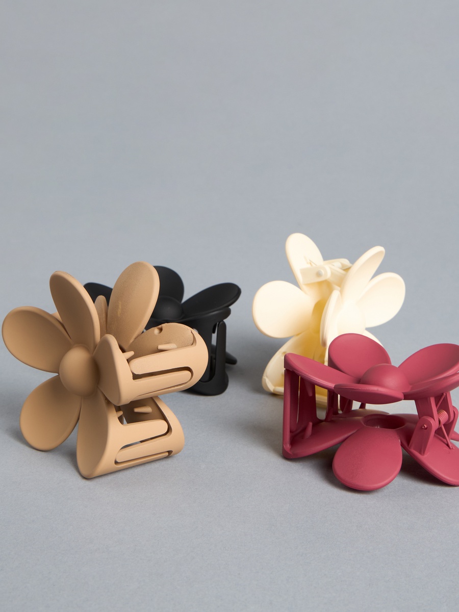 Pack of 4 - Floral Hair Clamp