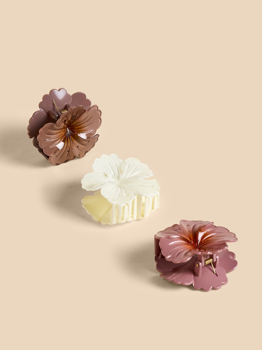 Pack of 3 - Floral Hair Clamp