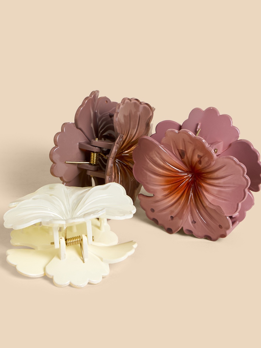 Pack of 3 - Floral Hair Clamp