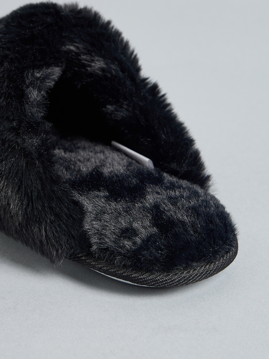 Friends Embroidered Plush Bedroom Mules
