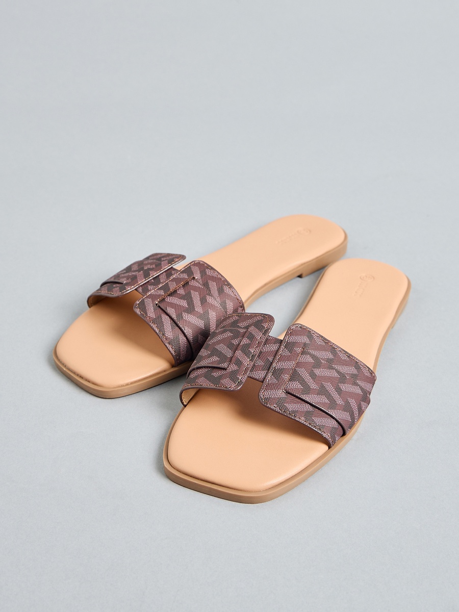 Printed Slip-On Sandals