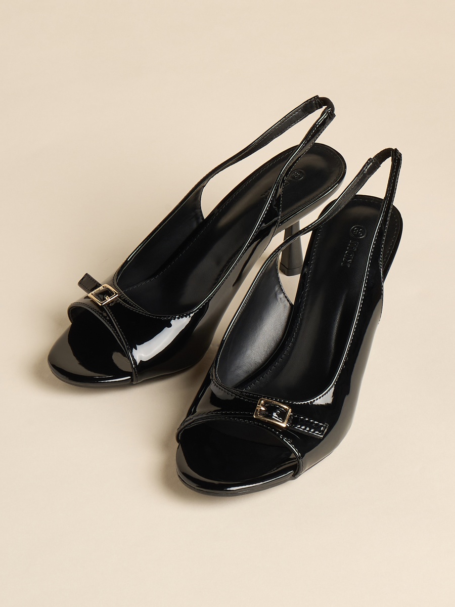 Buckle Accent Slingback Sandals