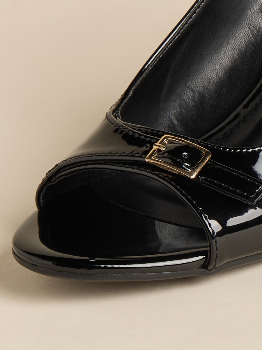 Buckle Accent Slingback Sandals