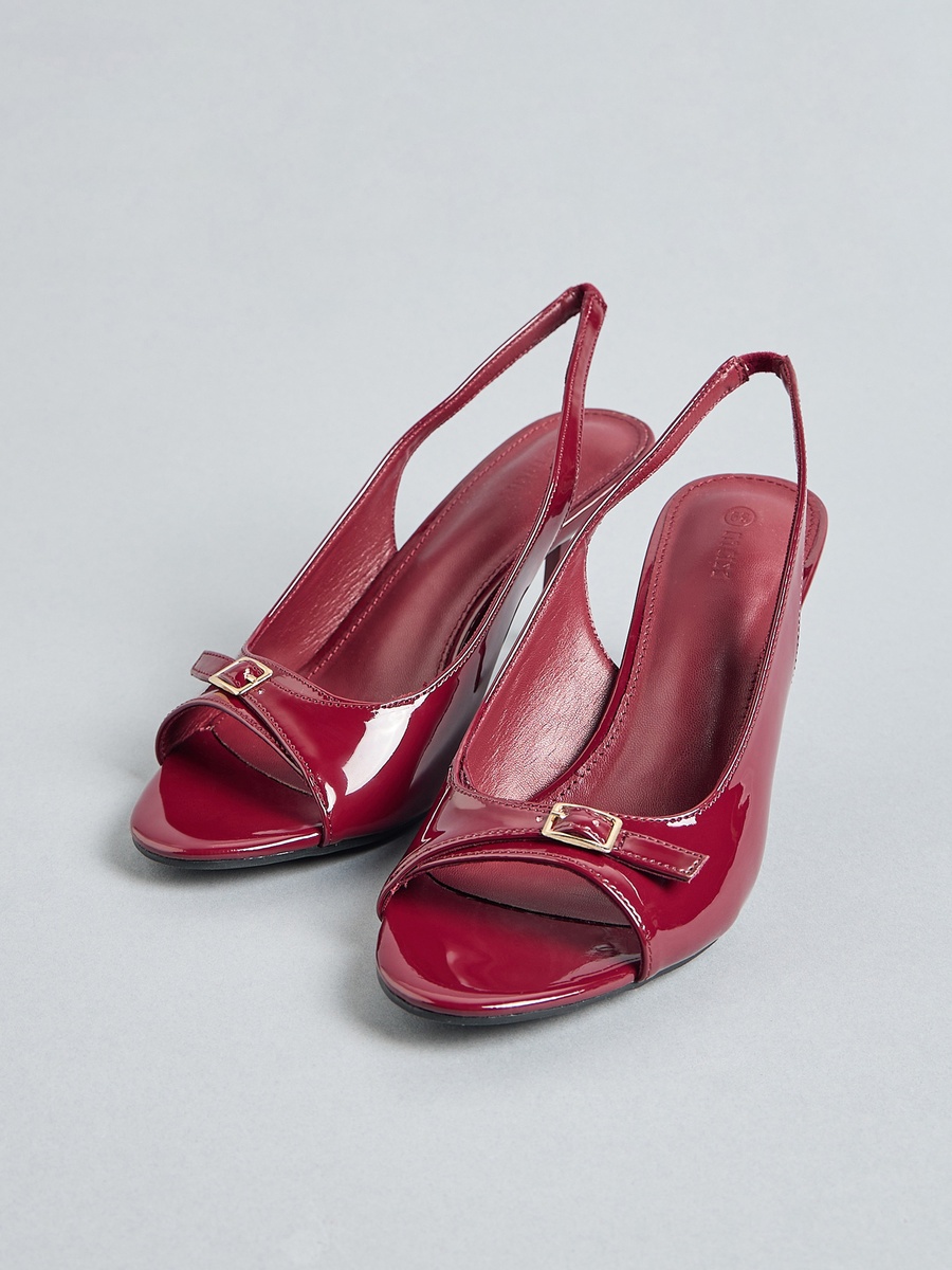 Buckle Accent Slingback Sandals