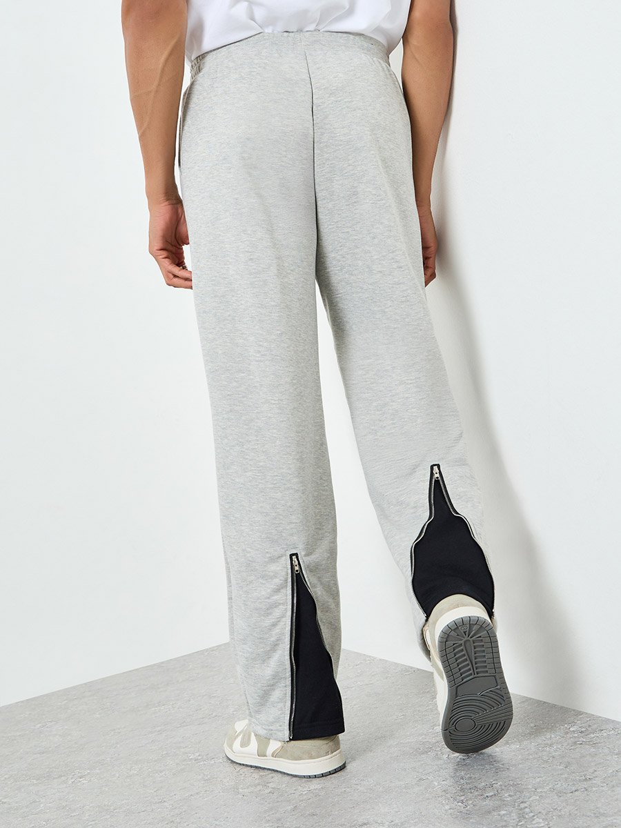 Men Grey Printed Oversized Joggers