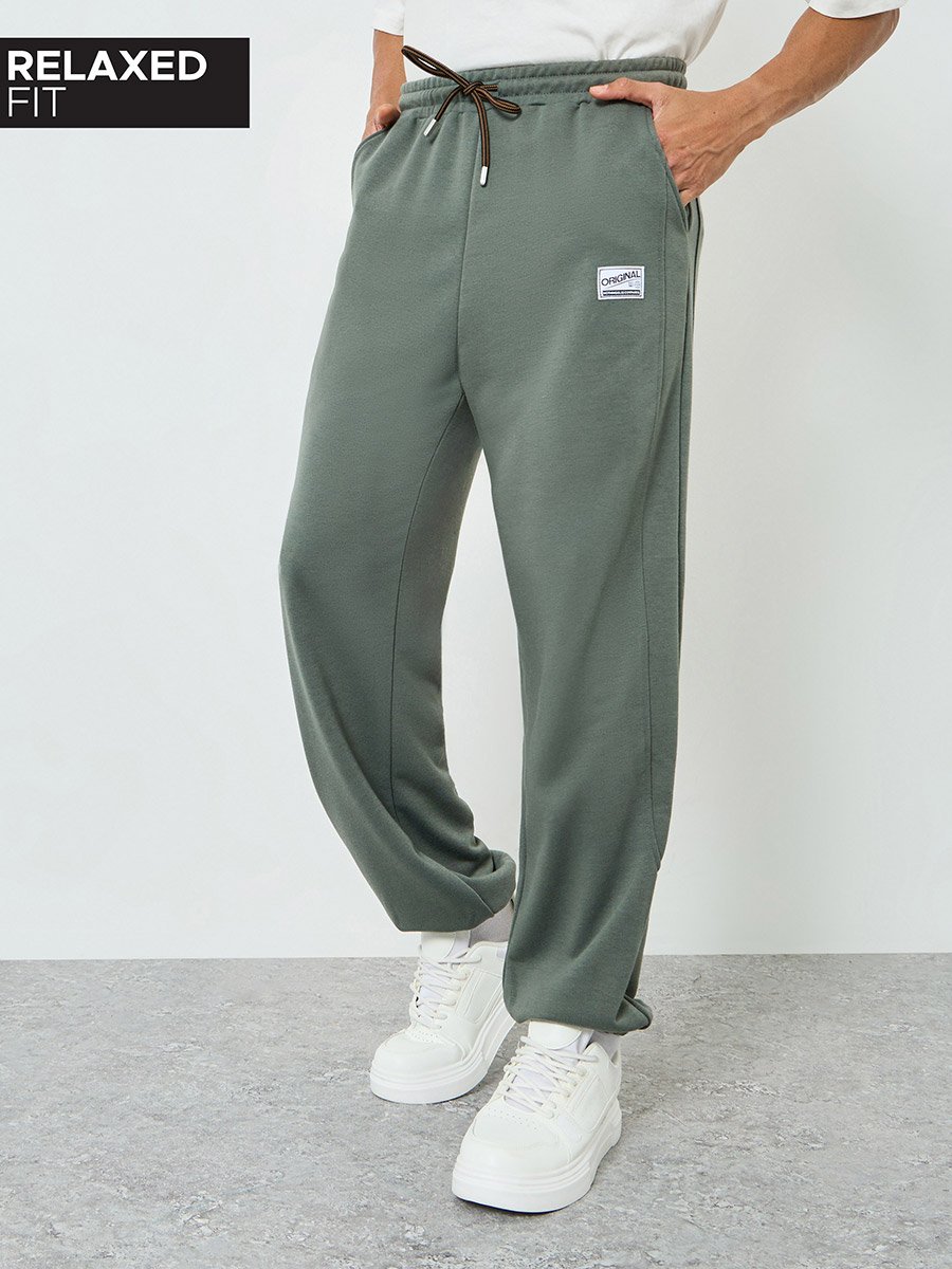 Men Olive Green Relaxed Fit Joggers
