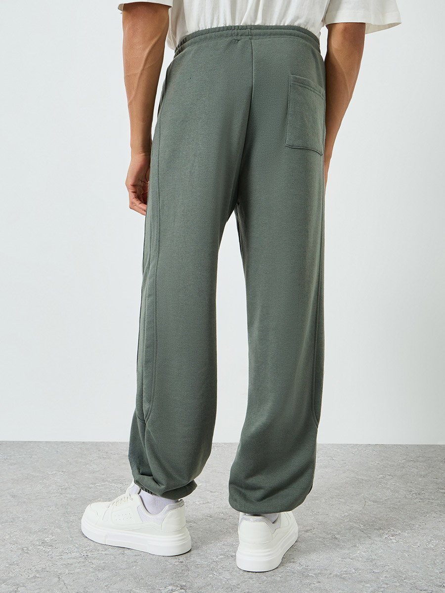 Men Olive Green Relaxed Fit Joggers