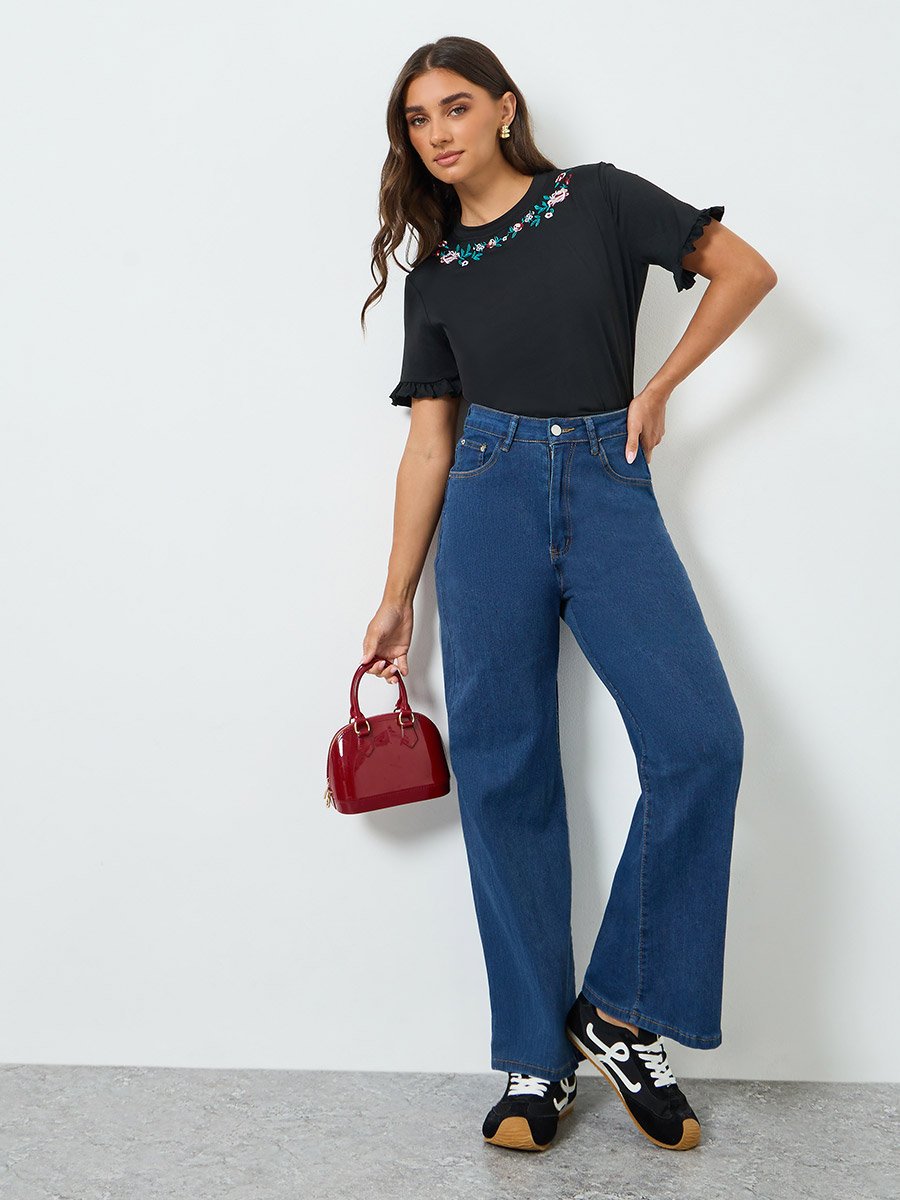 Women High-Rise Wide Leg Jeans