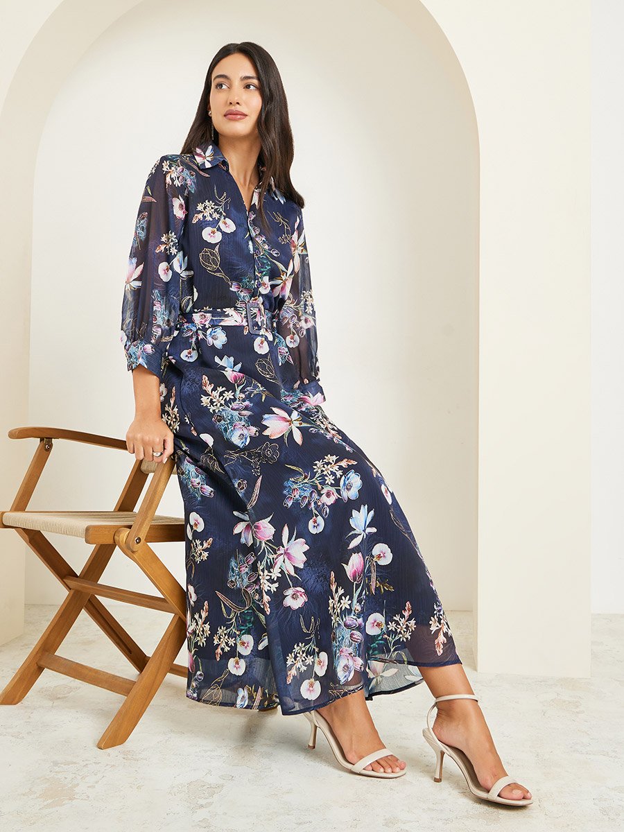 a line cotton midi dress Black V neck Boho Long Prom Dresses With Floral Beautiful Formal Eveni –  SELINADRESS
