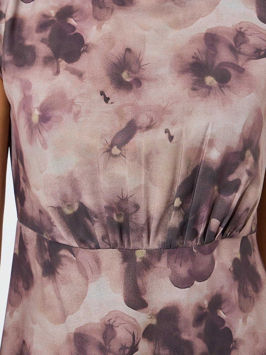Women Floral Print Sleeveless Midi Dress