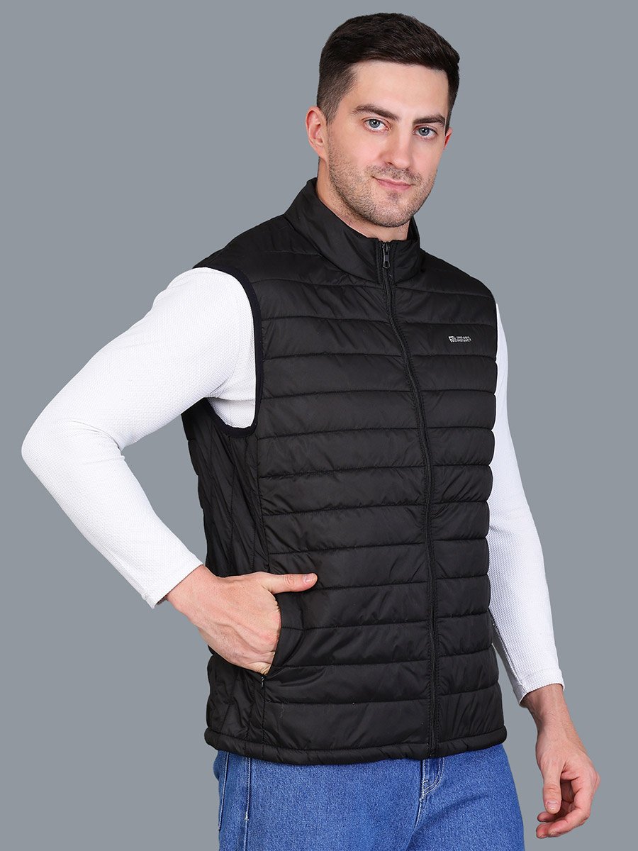 Men Black Padded Puffer Vest
