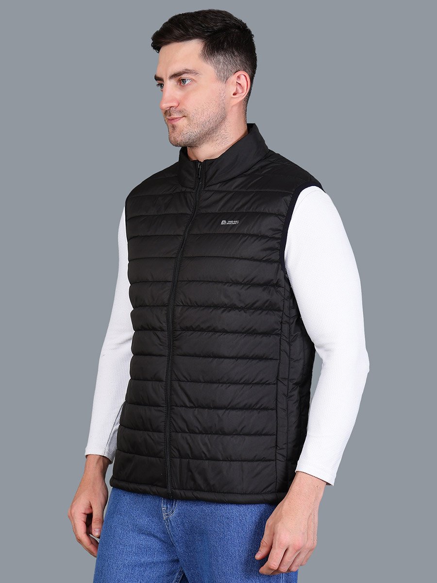 Men Black Padded Puffer Vest