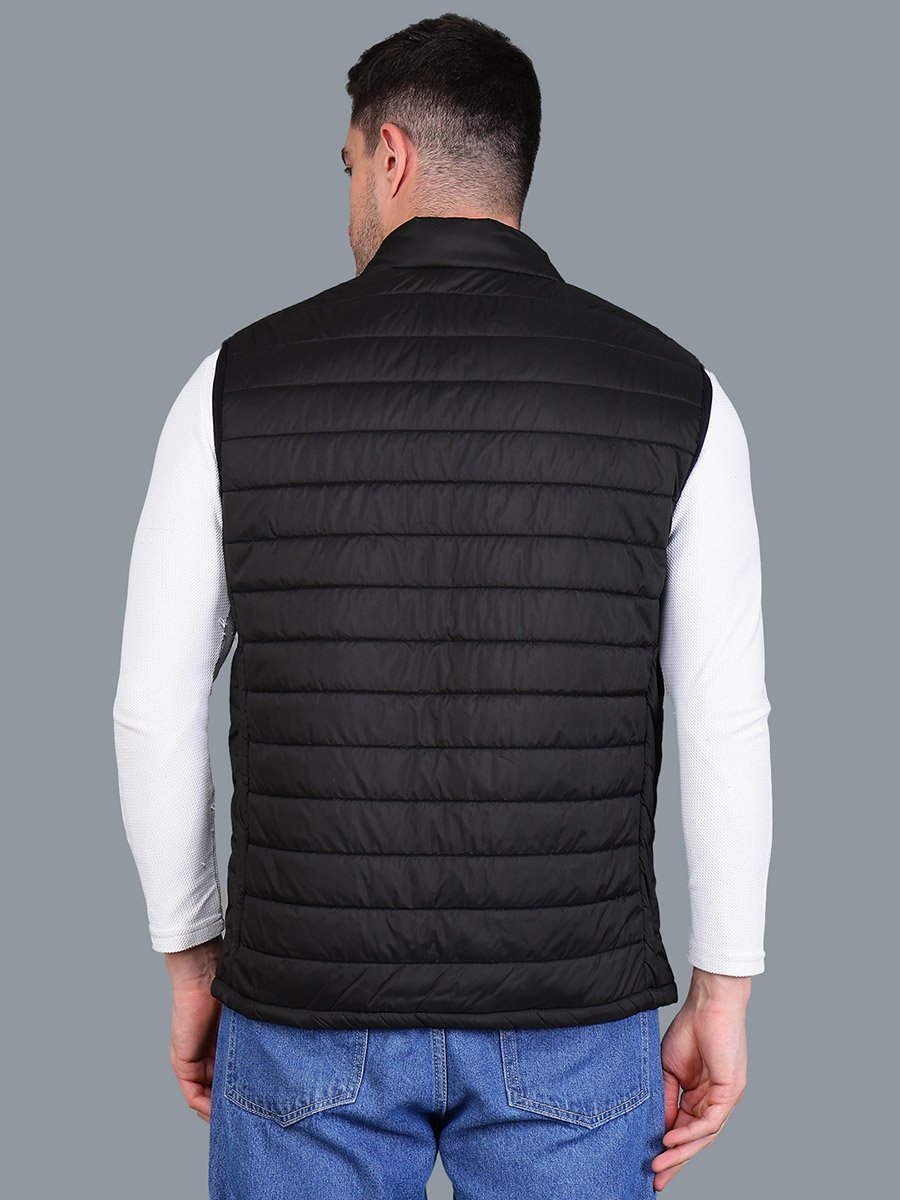 Men Black Padded Puffer Vest