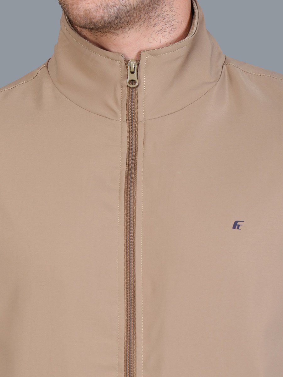 Men Beige Windbreaker Jacket