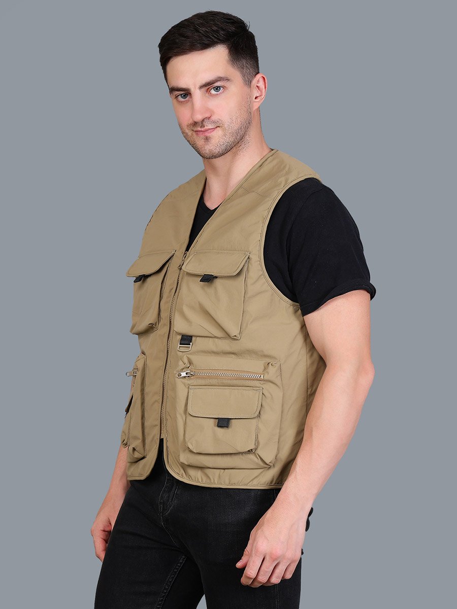 Men Brown Utility Vest