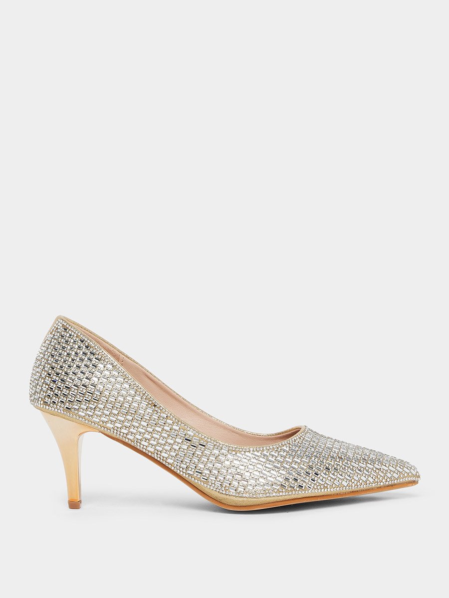 Embellished Pointed Toe Court Shoes
