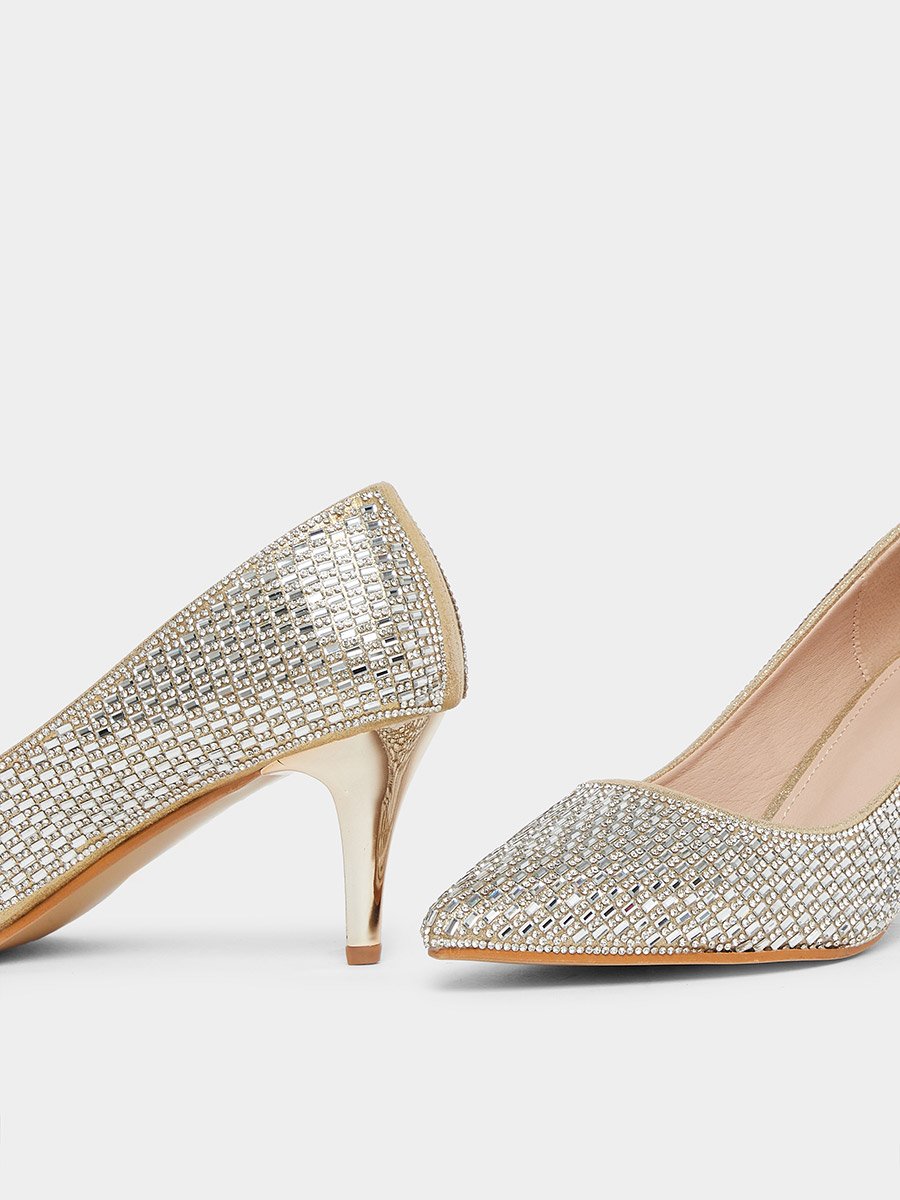 Embellished Pointed Toe Court Shoes