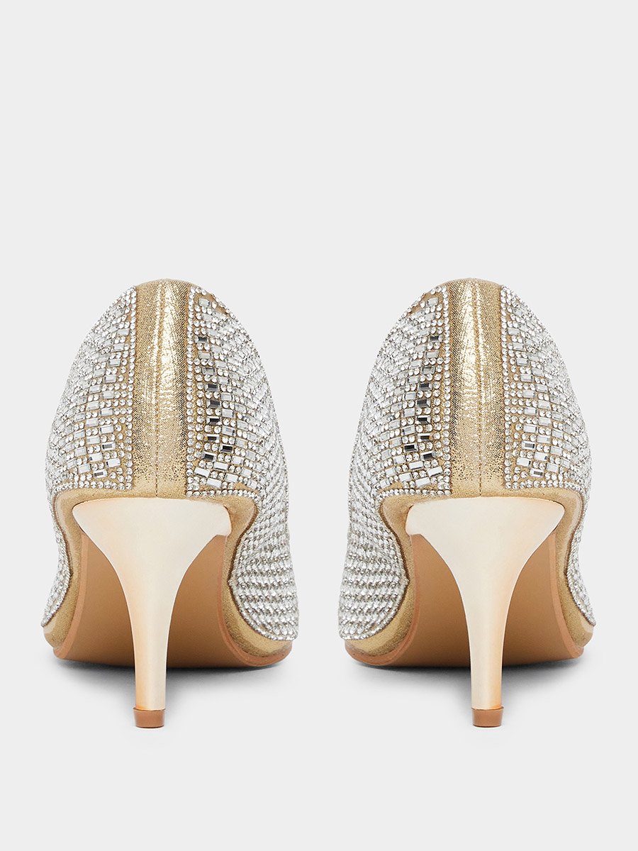Embellished Pointed Toe Court Shoes