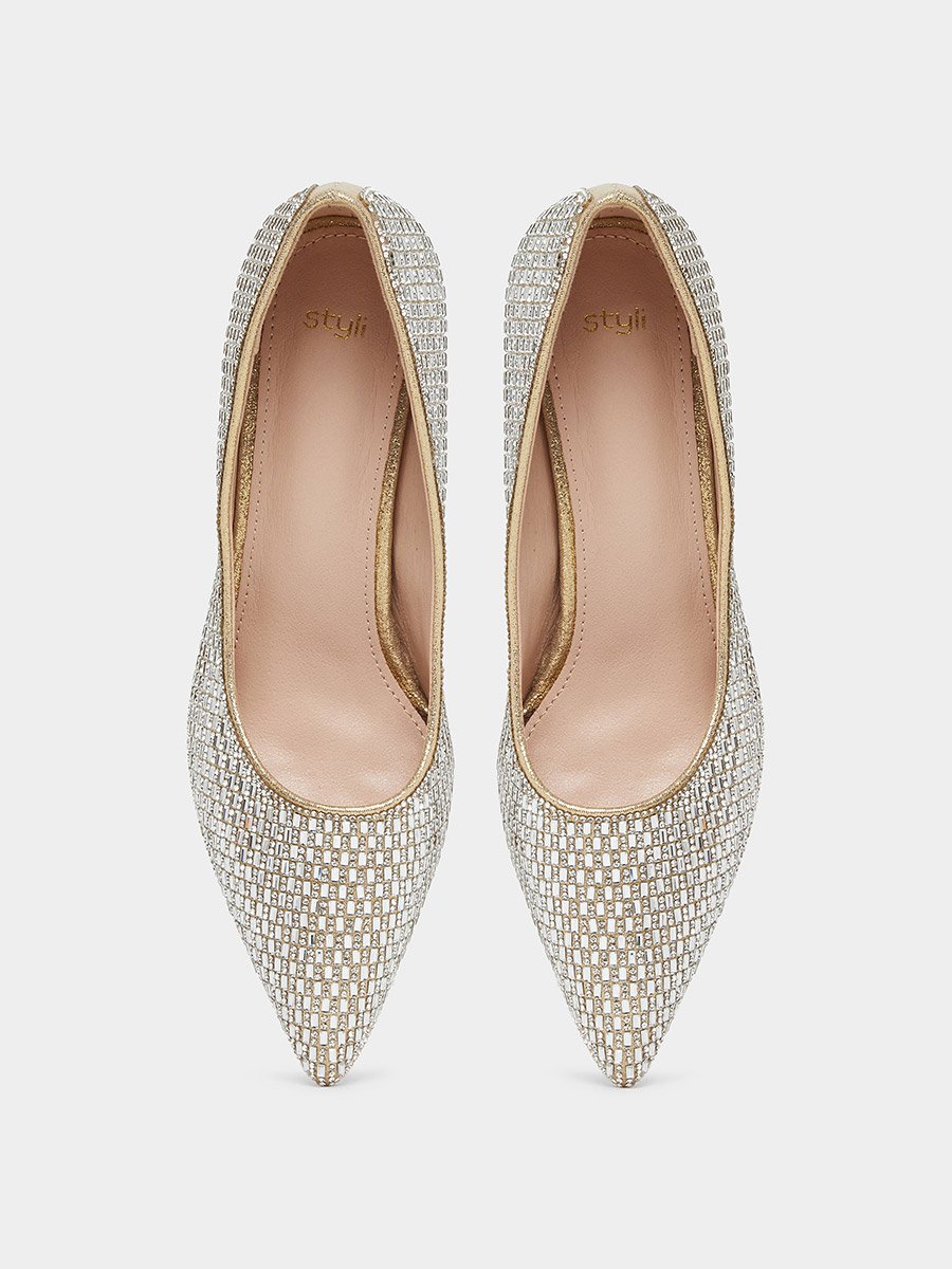 Embellished Pointed Toe Court Shoes
