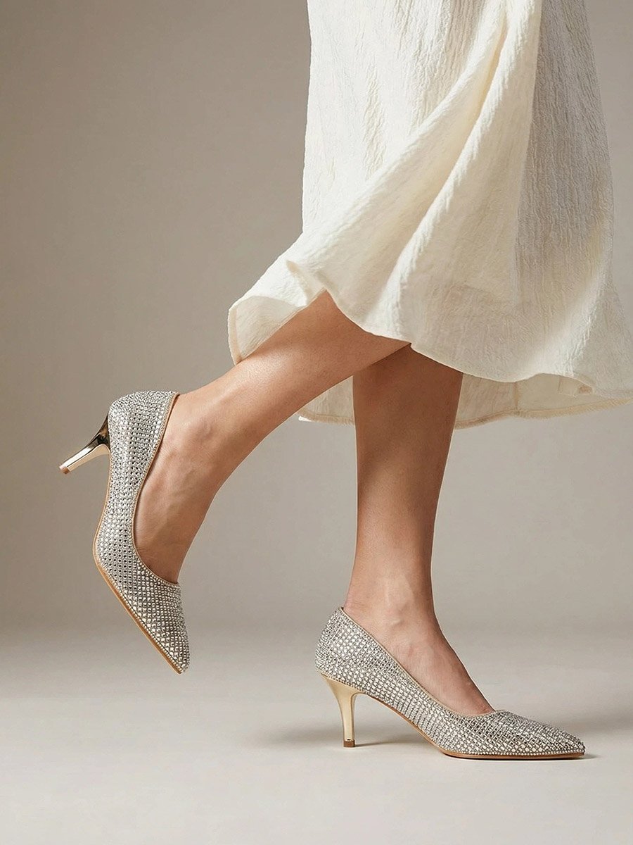 Embellished Pointed Toe Court Shoes