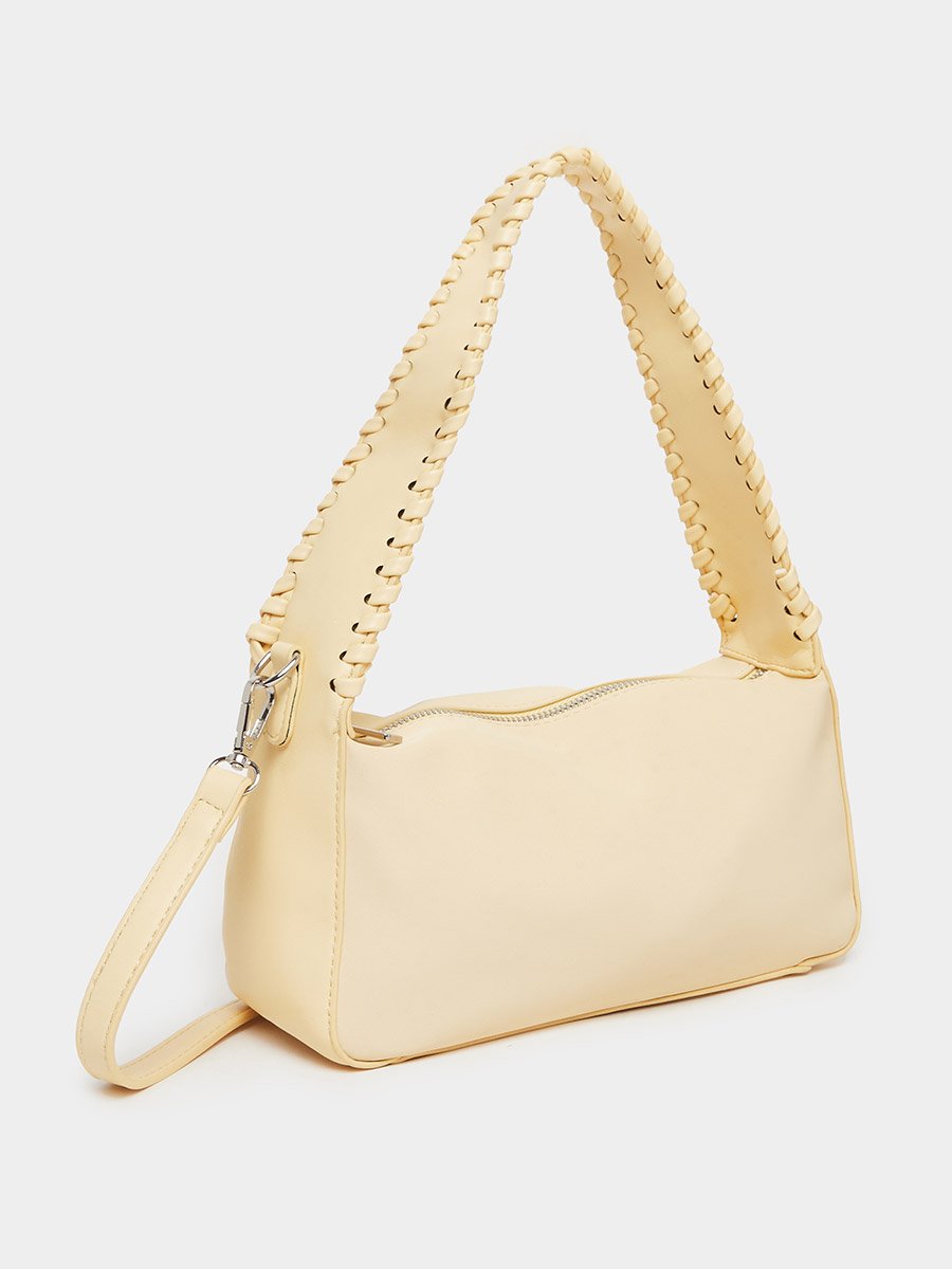 Yellow Faux Leather Shoulder Bag