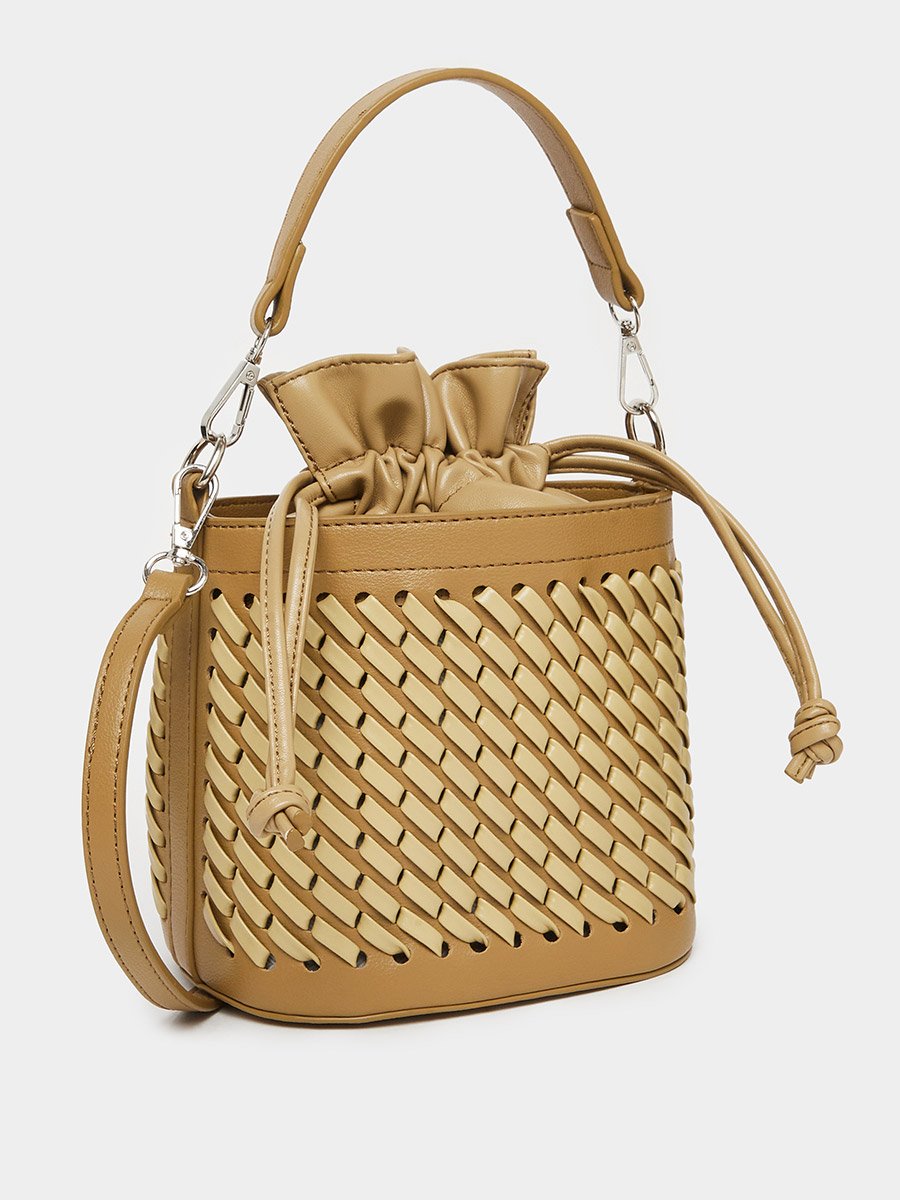 Woven Bucket Bag with Strap