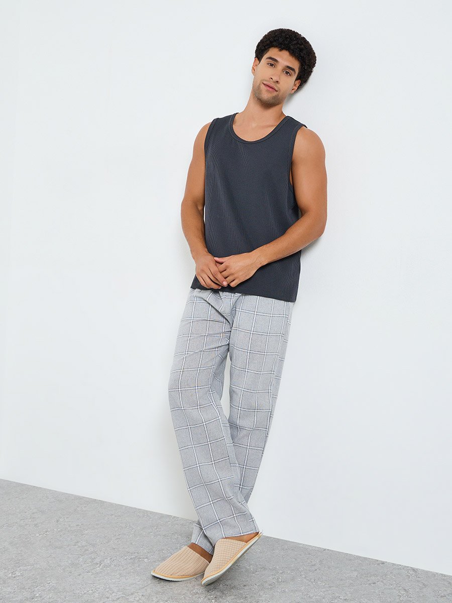 Men Checked Relaxed Fit Pyjama Bottom