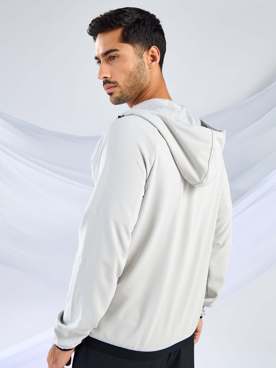 Reflective Accent Zip Through Performance Hoodie