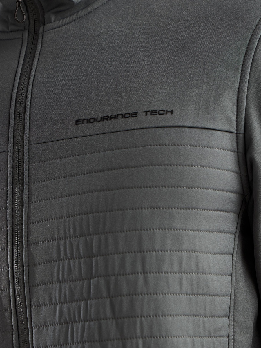 Quilted Zip Through Hoodie