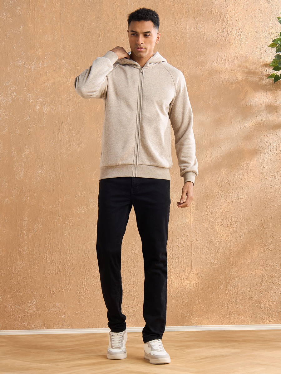 Zip Through Hoodie with Raglan Sleeves