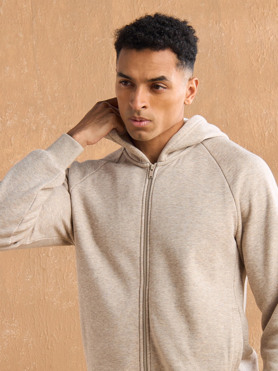 Zip Through Hoodie with Raglan Sleeves