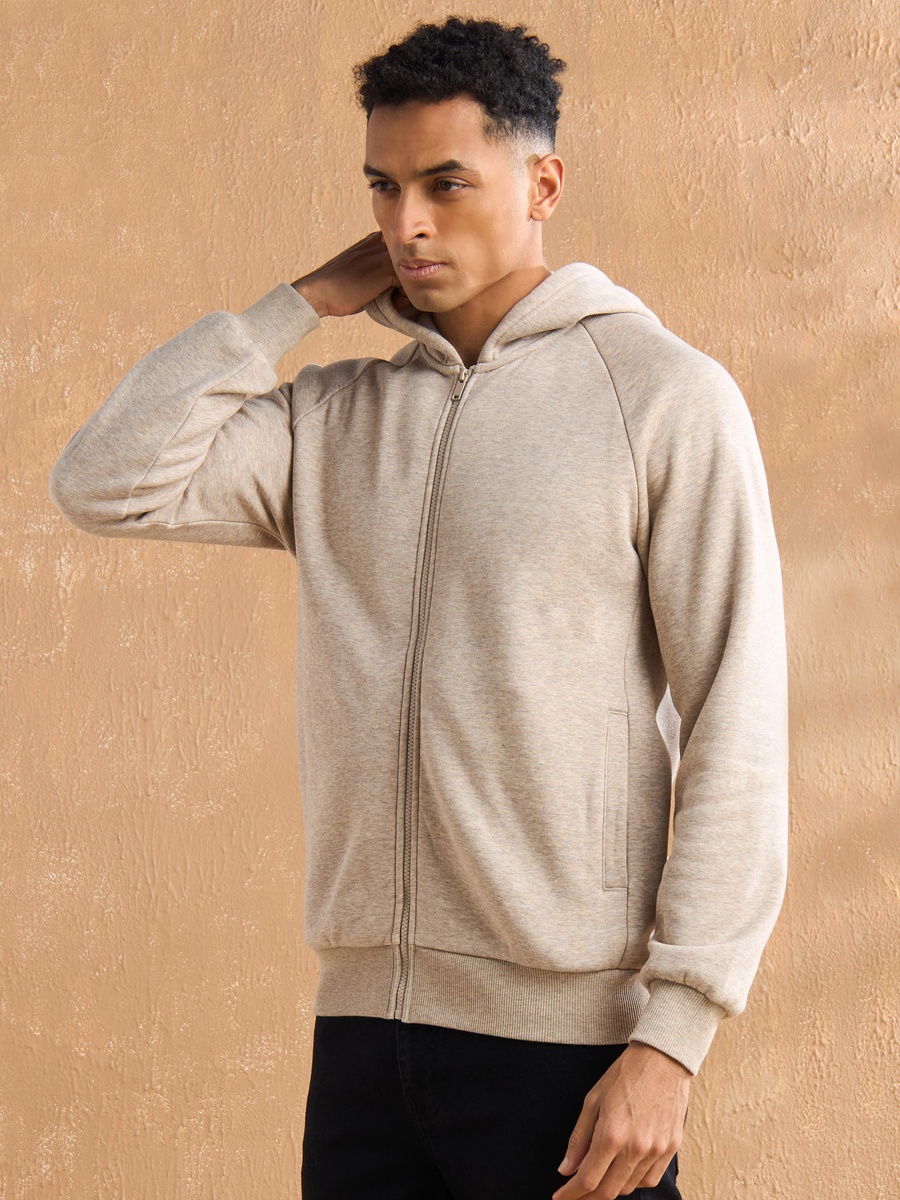 Zip Through Hoodie with Raglan Sleeves