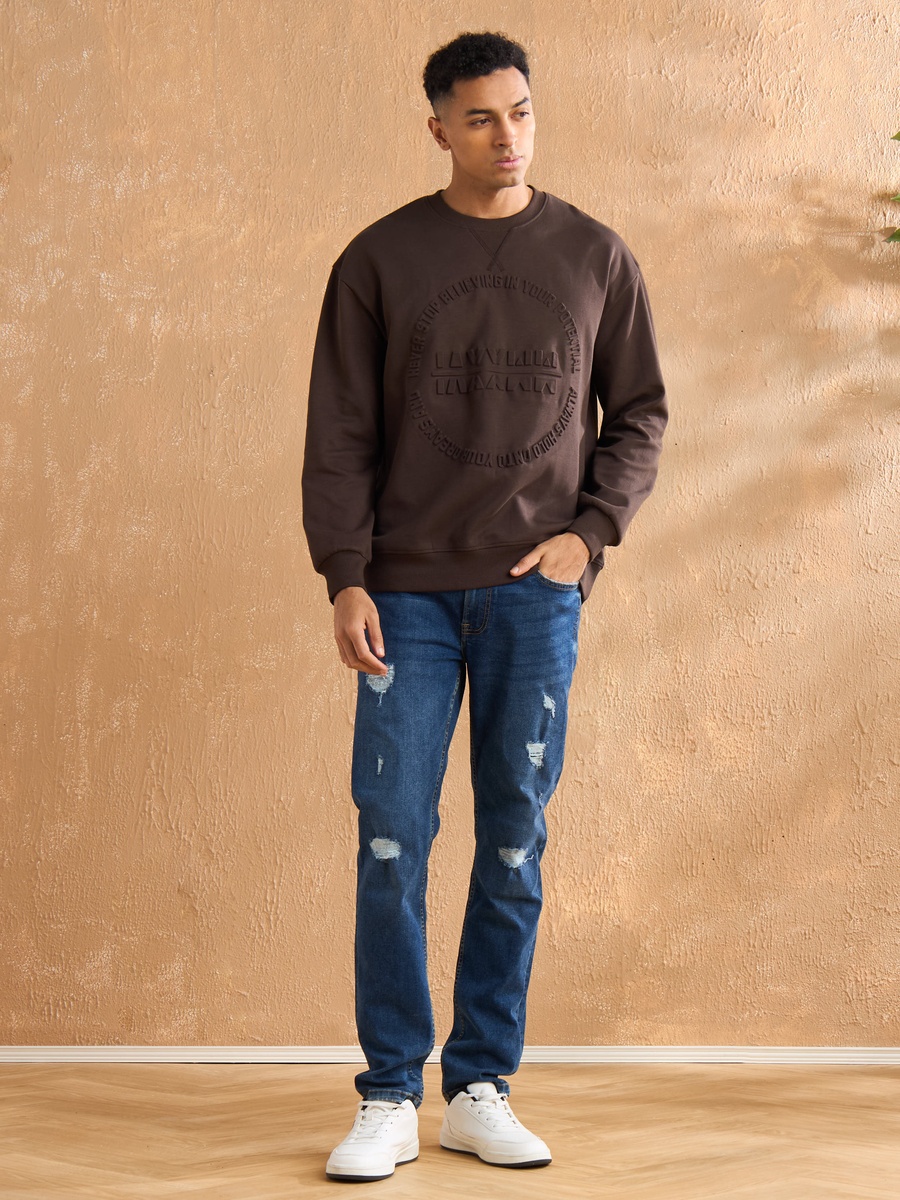 Embossed Oversized Sweatshirt