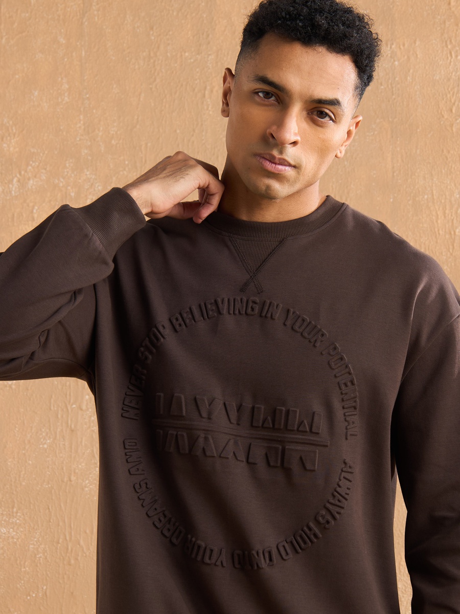 Embossed Oversized Sweatshirt