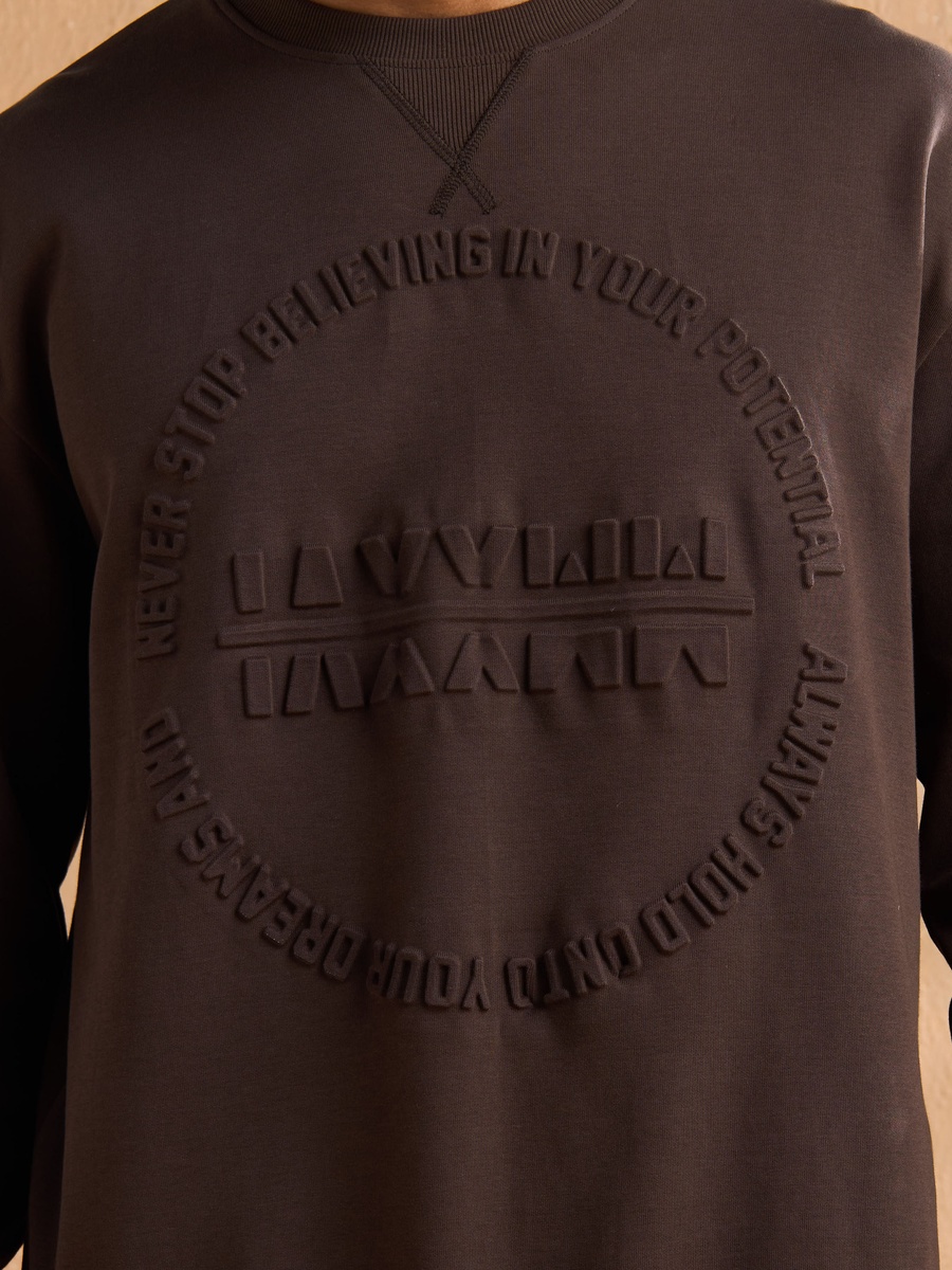 Embossed Oversized Sweatshirt