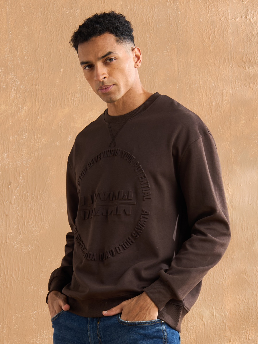 Embossed Oversized Sweatshirt