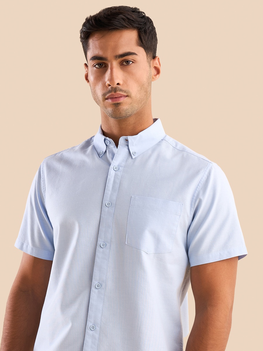 Plain Oxford Shirt with Chest Pocket