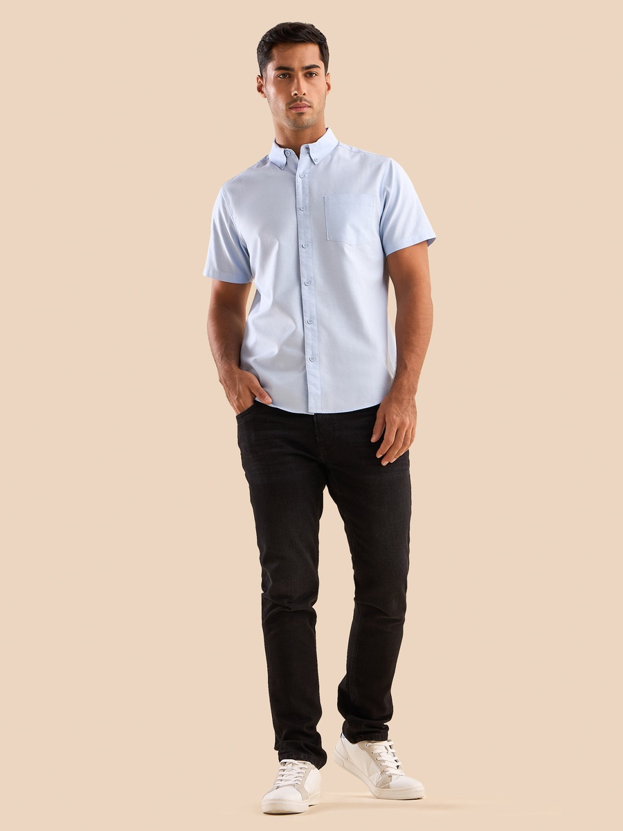 Plain Oxford Shirt with Chest Pocket