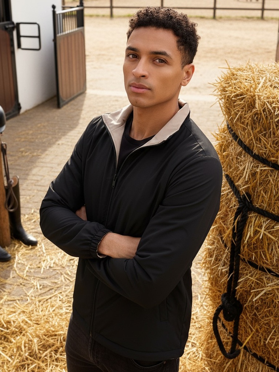 Plain Reversible High Neck Jacket