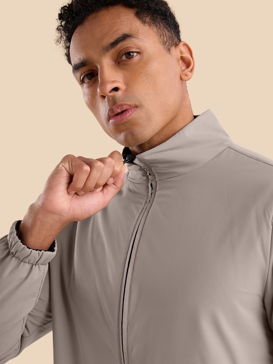Plain Reversible High Neck Jacket