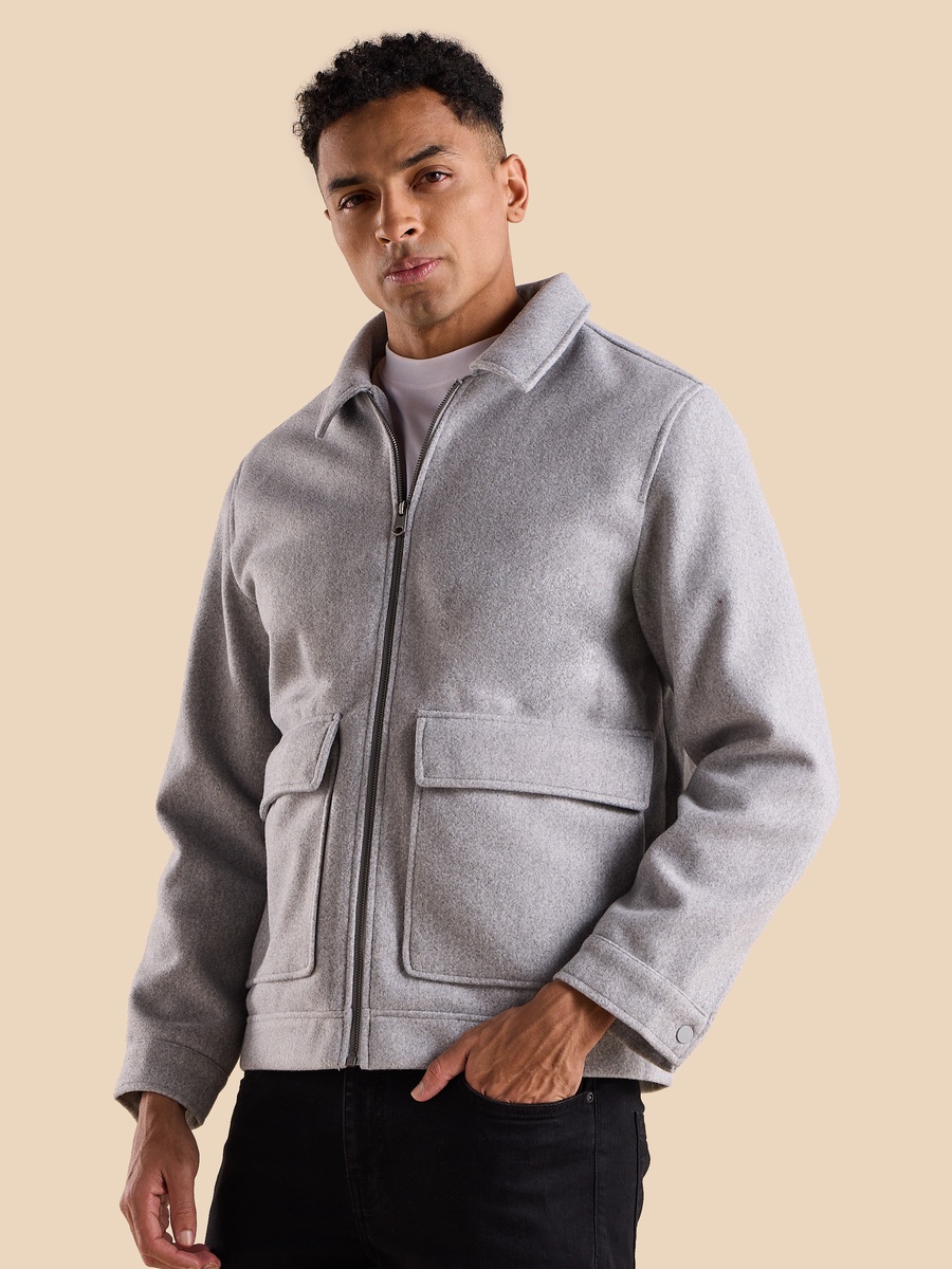 Collared Felt Jacket