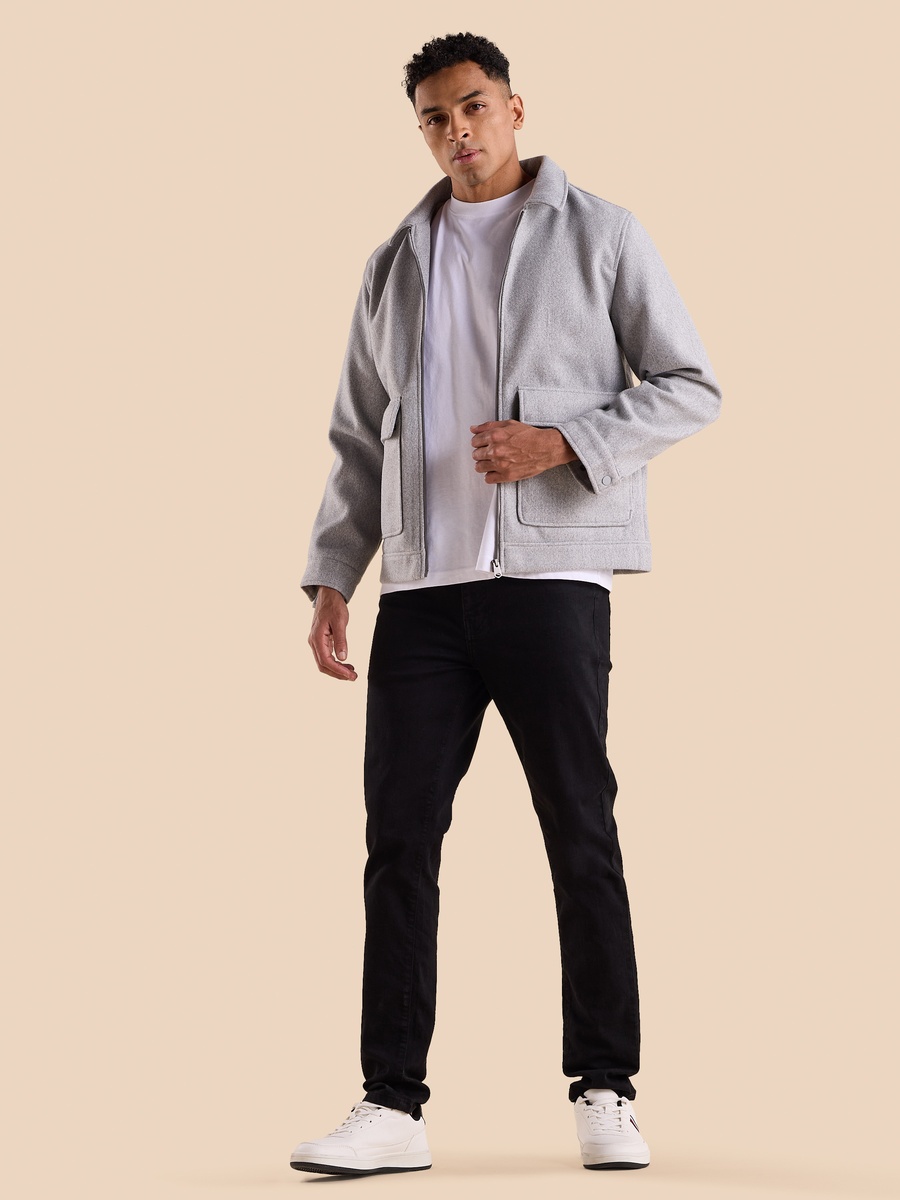 Collared Felt Jacket