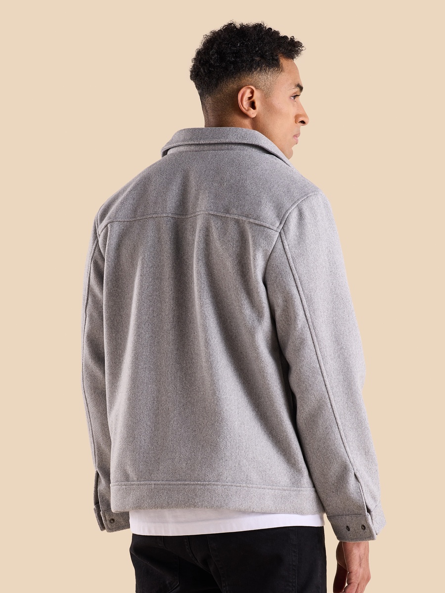 Collared Felt Jacket