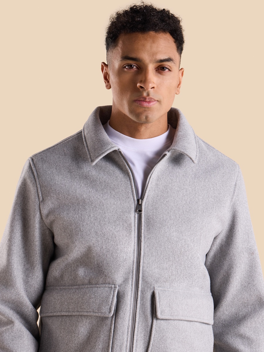 Collared Felt Jacket