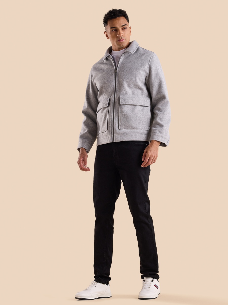 Collared Felt Jacket