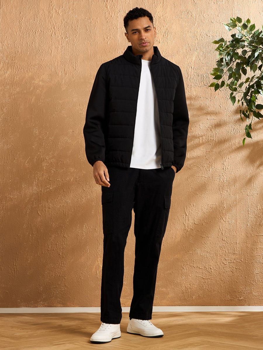 Plain Puffer Hybrid Jacket