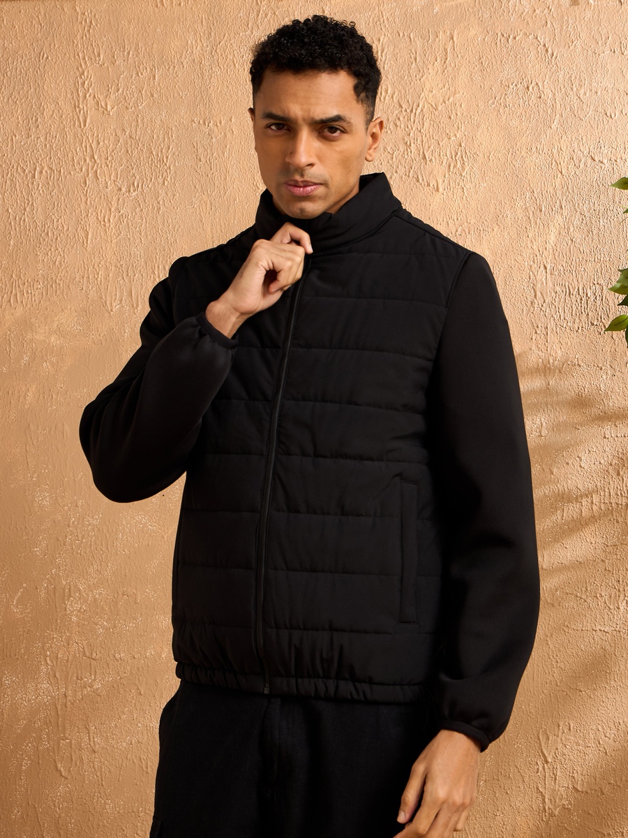 Plain Puffer Hybrid Jacket