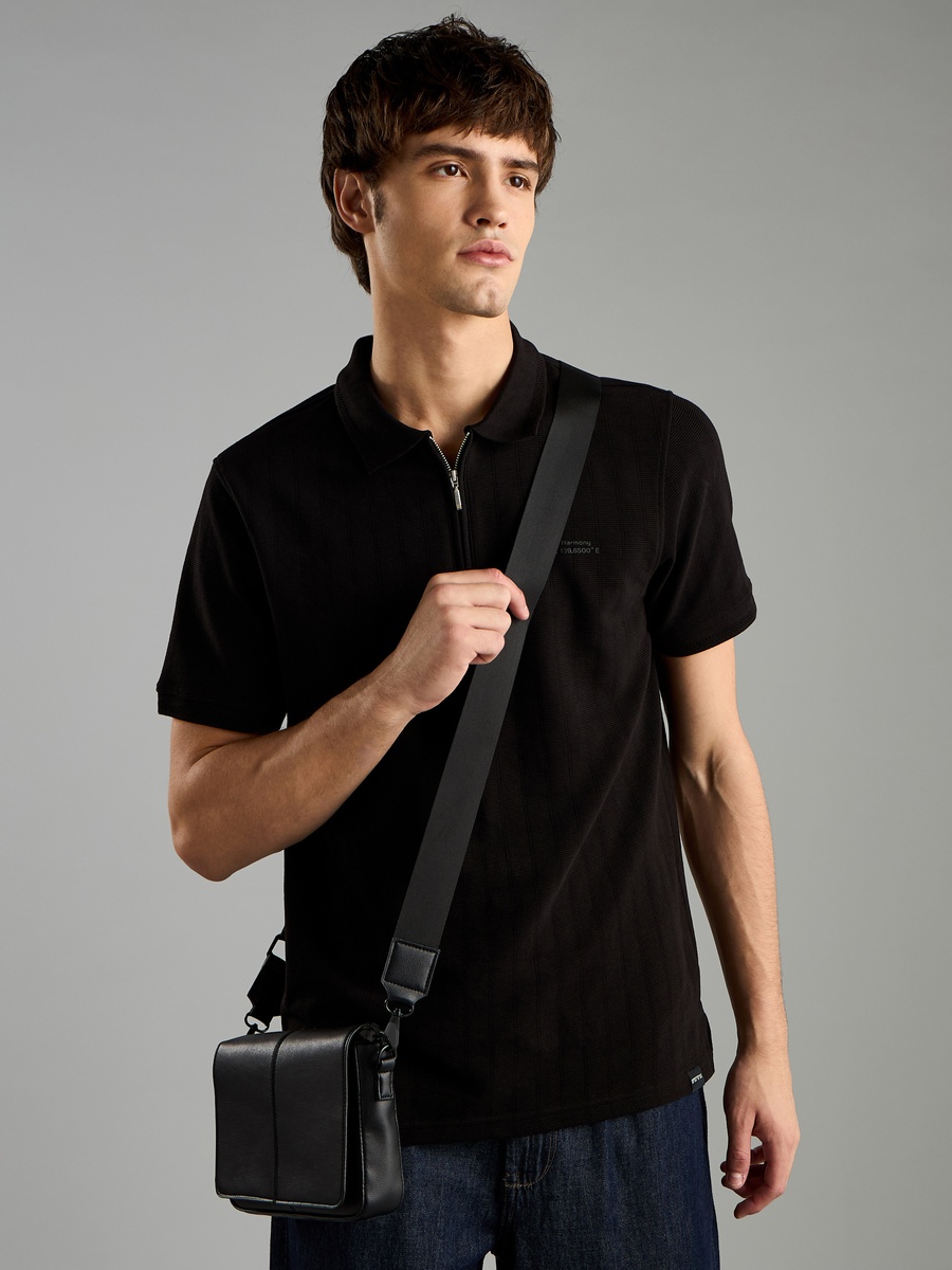Plain Crossbody Bag with Adjustable Strap and Flap Closure